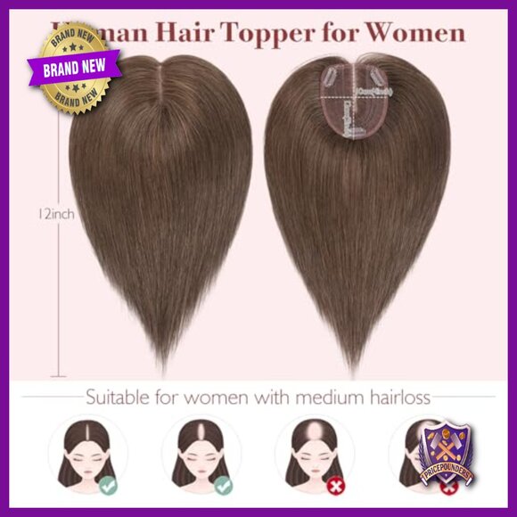 Human Hair Topper 10x12 Base 35g No Bangs for Thinning Hair main image 5